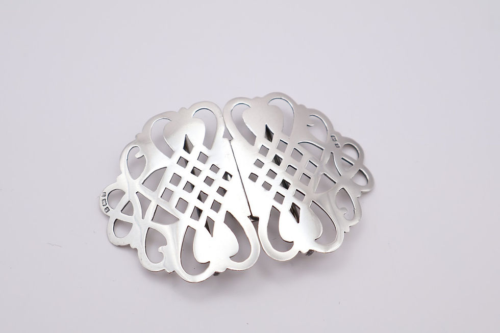 Thumbnail: Antique Sterling Silver Belt Buckle Hallmarked Birmingham 1901