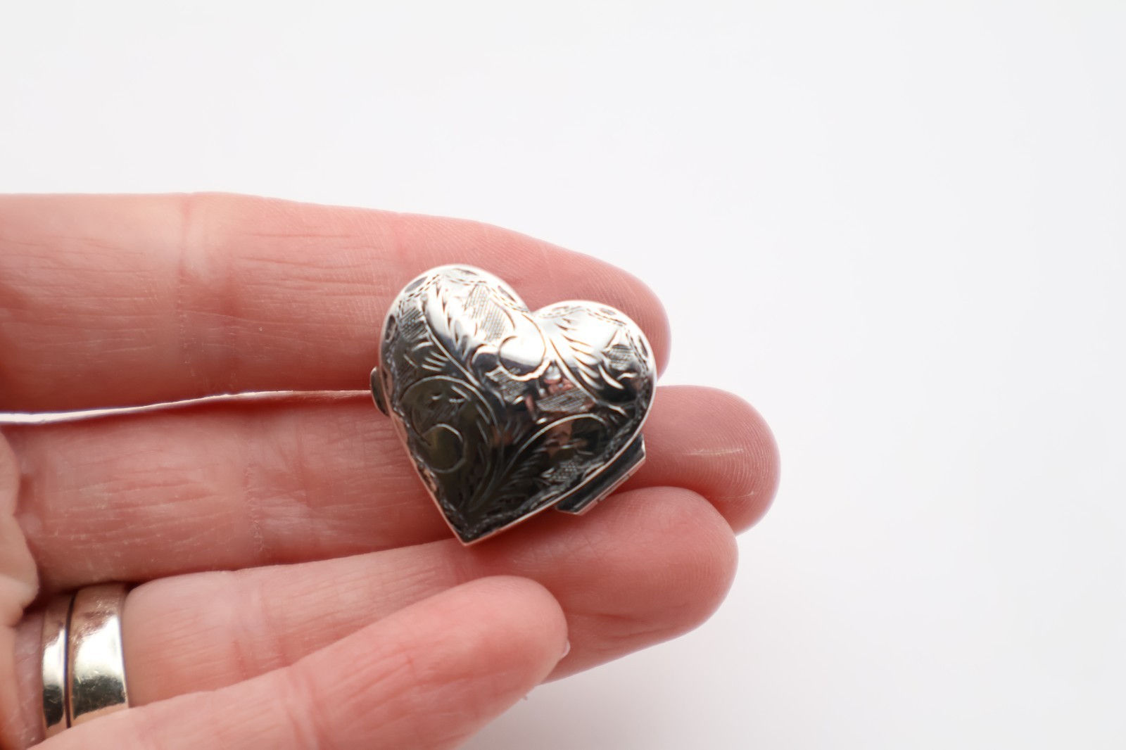 Vintage Sterling Silver Heart Pill Pot Hallmarked Import London