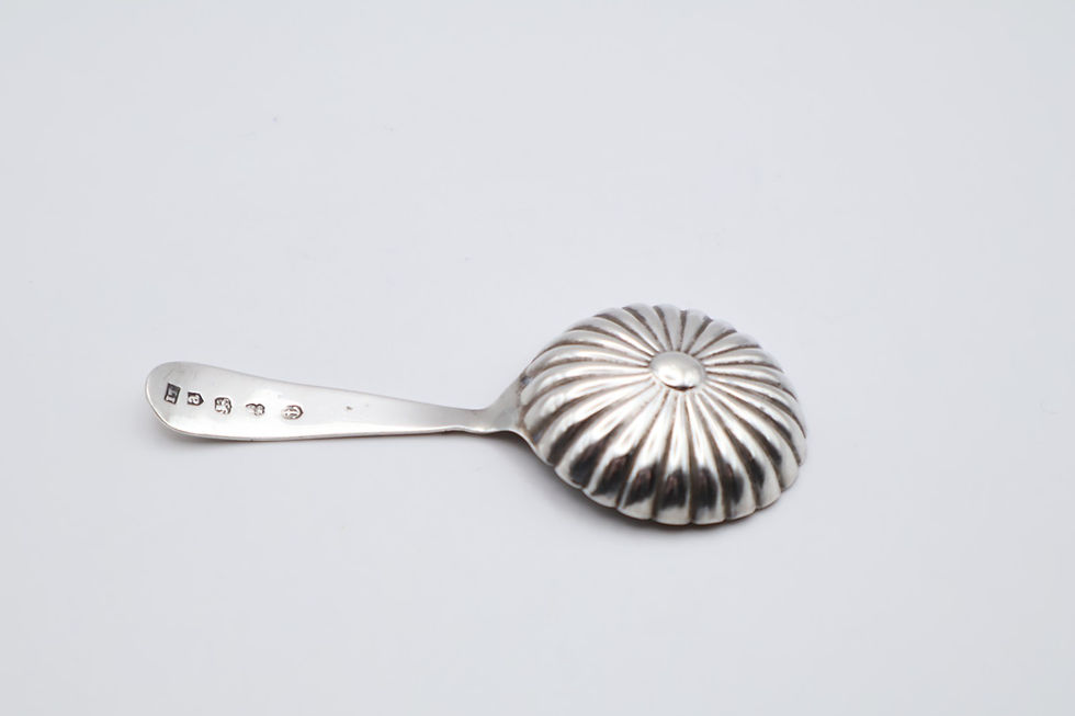 Thumbnail: Antique Georgian Sterling Silver Caddy Spoon Hallmarked Birmingham 1798