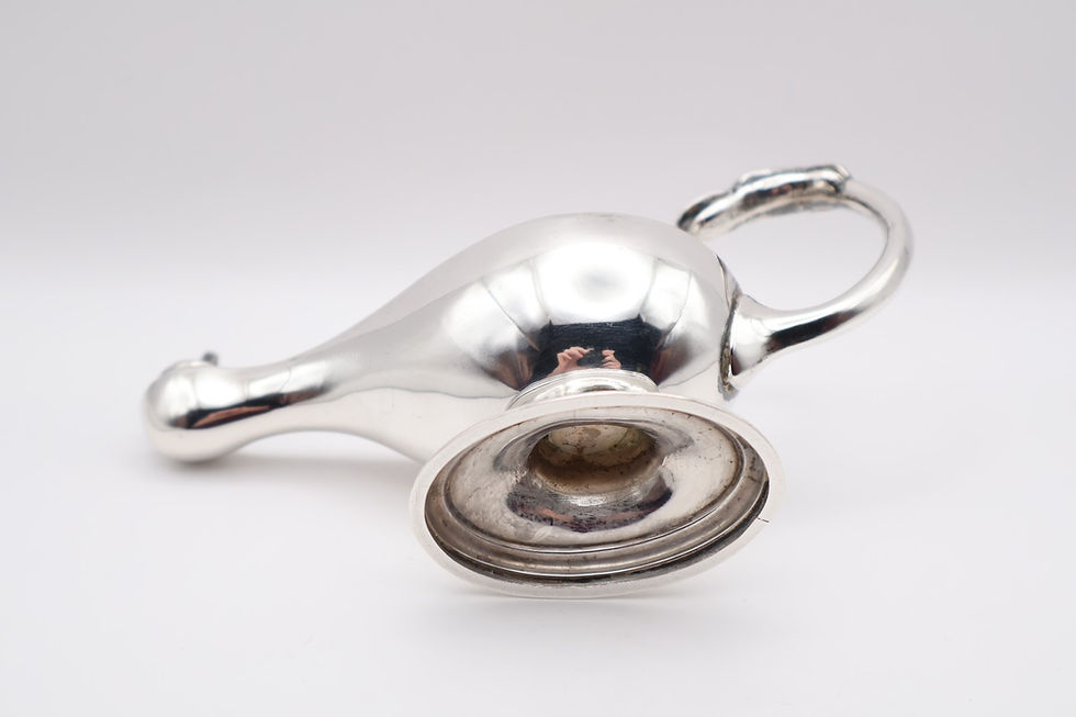 Thumbnail: Antique Sterling Silver Lamp Shaped Table Lighter Hallmarked Birmingham 1912