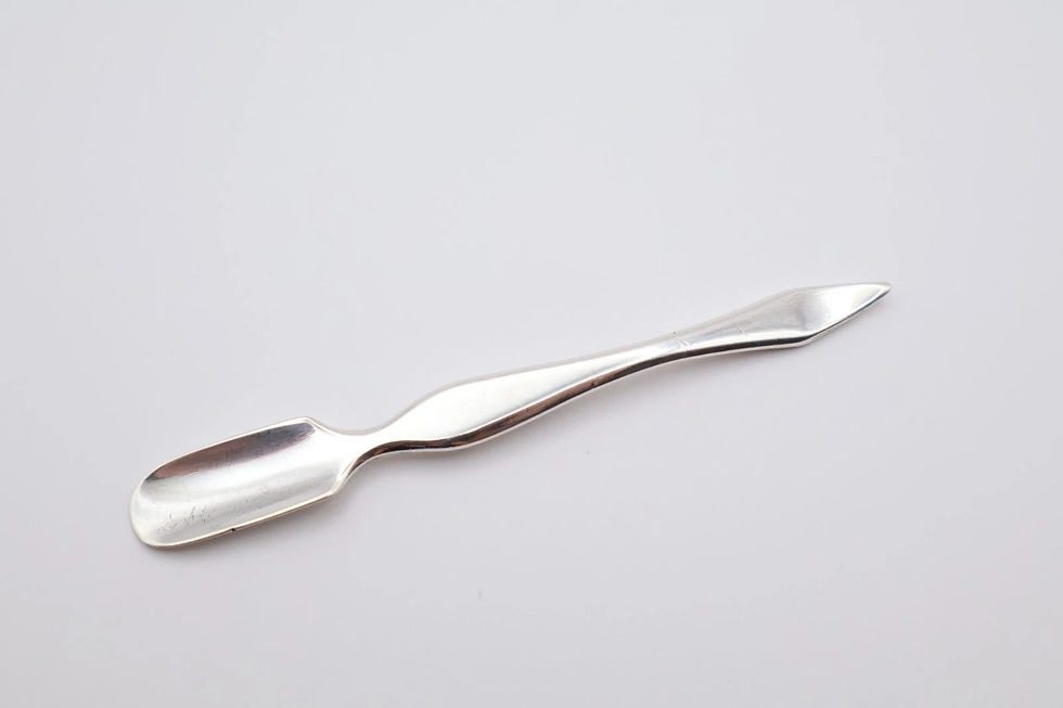 Thumbnail: Antique Victorian Solid Silver Cuticle Pusher Manicure Tool London 1862