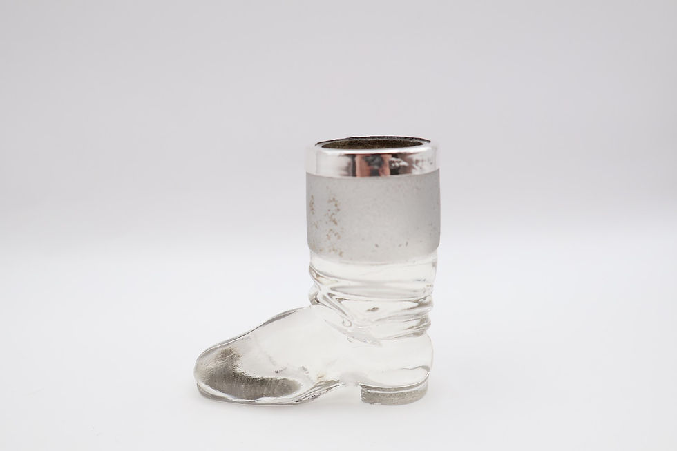 Thumbnail: Antique Novelty Silver Mounted Boot Glass Match Striker Hallmarked London 1900