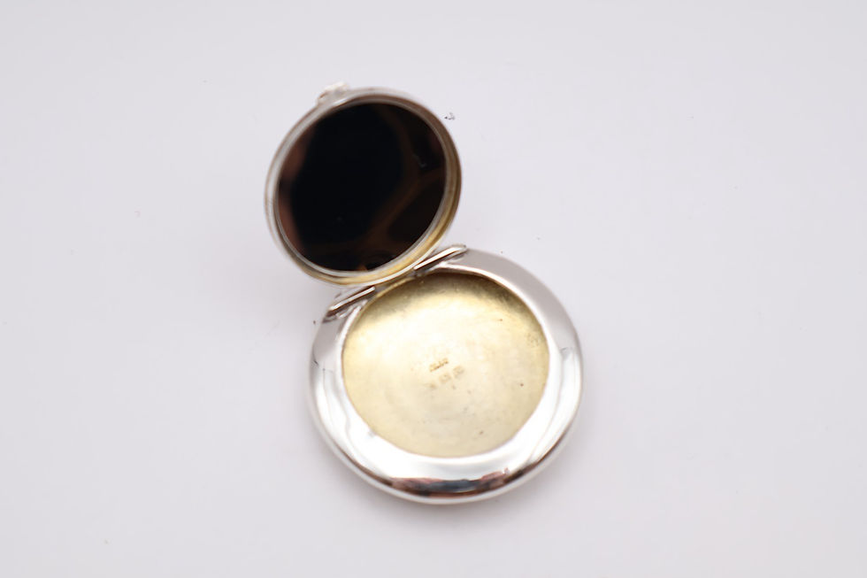 Thumbnail: Antique Sterling Silver Mini Compact Hallmarked Birmingham 1919