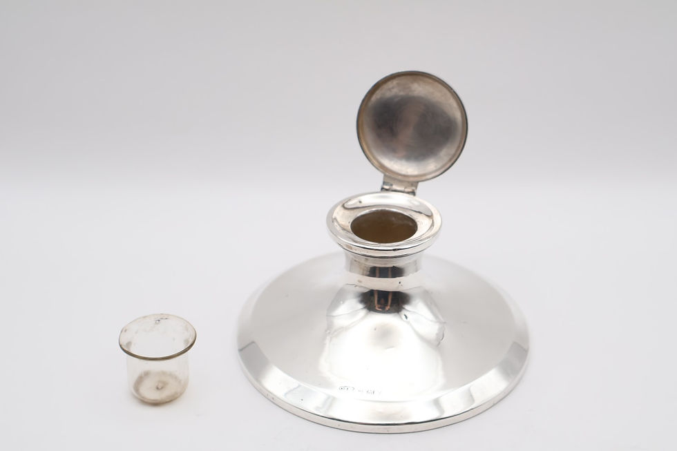Thumbnail: Antique Sterling Silver Inkwell Hallmarked Birmingham 1922