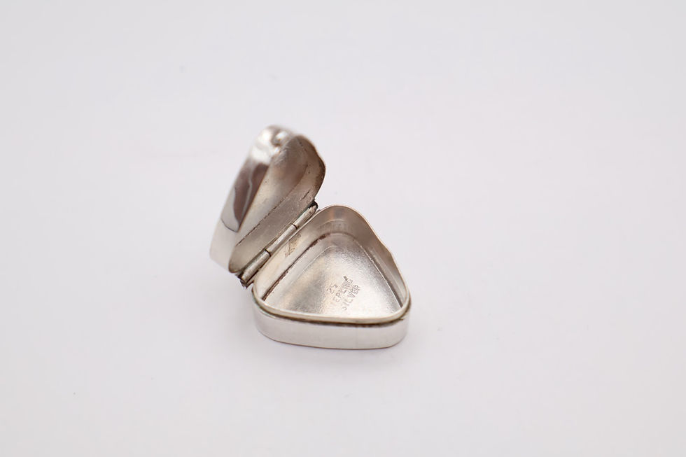 Thumbnail: Vintage Sterling Silver Triangle Pill Pot Stamped 925