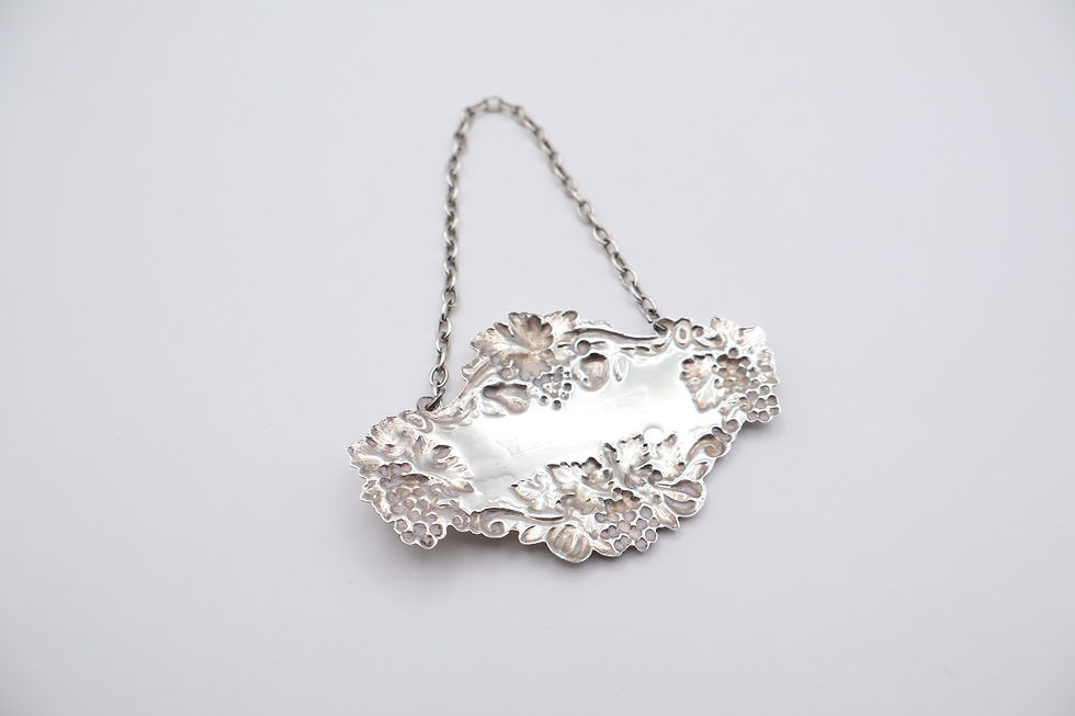 Thumbnail: Vintage Sterling Silver Whisky Decanter Label Hallmarked London 1971