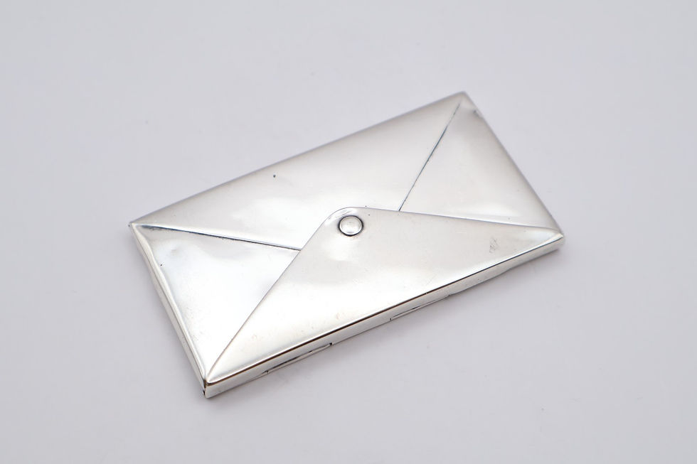 Thumbnail: Antique Sterling Silver Novelty Envelope Card Case Hallmarked Birmingham 1907