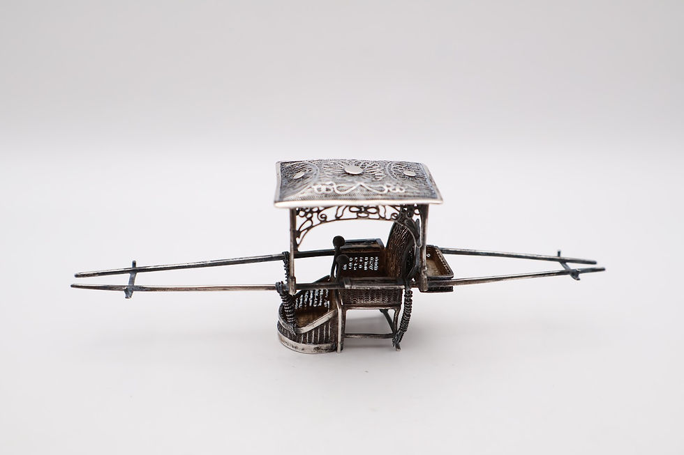 Thumbnail: Antique Chinese Silver Cart Figurine