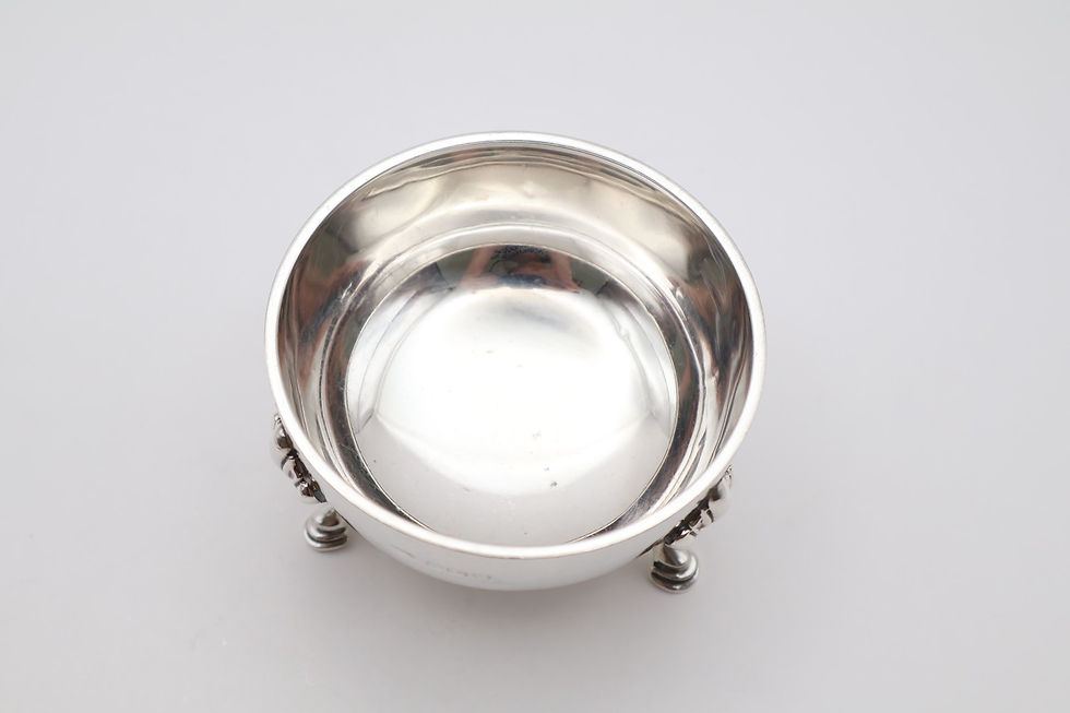 Thumbnail: Antique Sterling Silver Tea Strainer with Stand Hallmarked Birmingham 1939