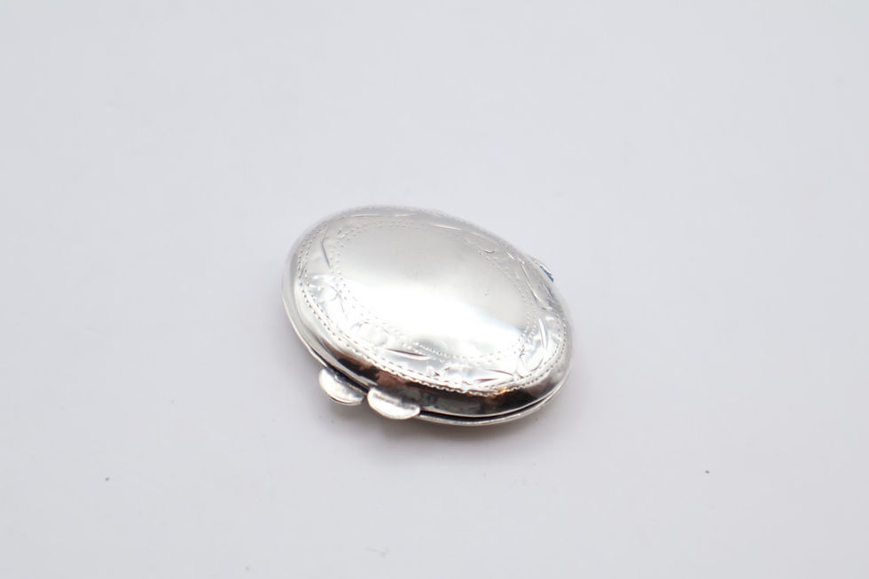 Thumbnail: Vintage Sterling Silver Oval Pill Pot Stamped 925