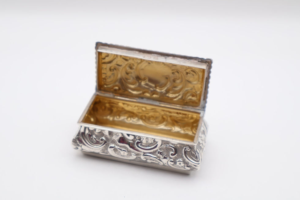 Thumbnail: Beautiful Antique Solid Silver Repousse Box Hallmarked Birmingham 1900