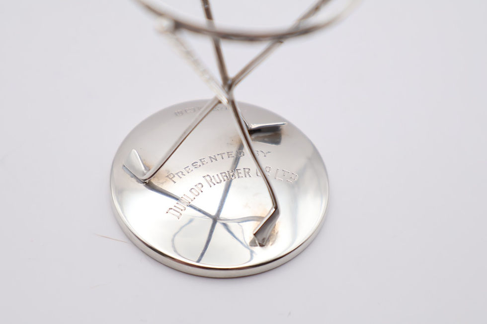 Thumbnail: Antique Sterling Silver Golf Ball Presentation Stand Hallmarked Birmingham 1926