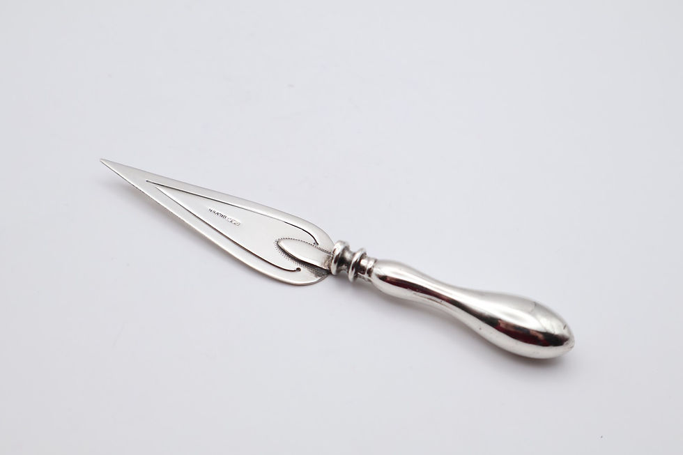Thumbnail: Antique Sterling Silver Large Trowel Bookmark Stamped Silver