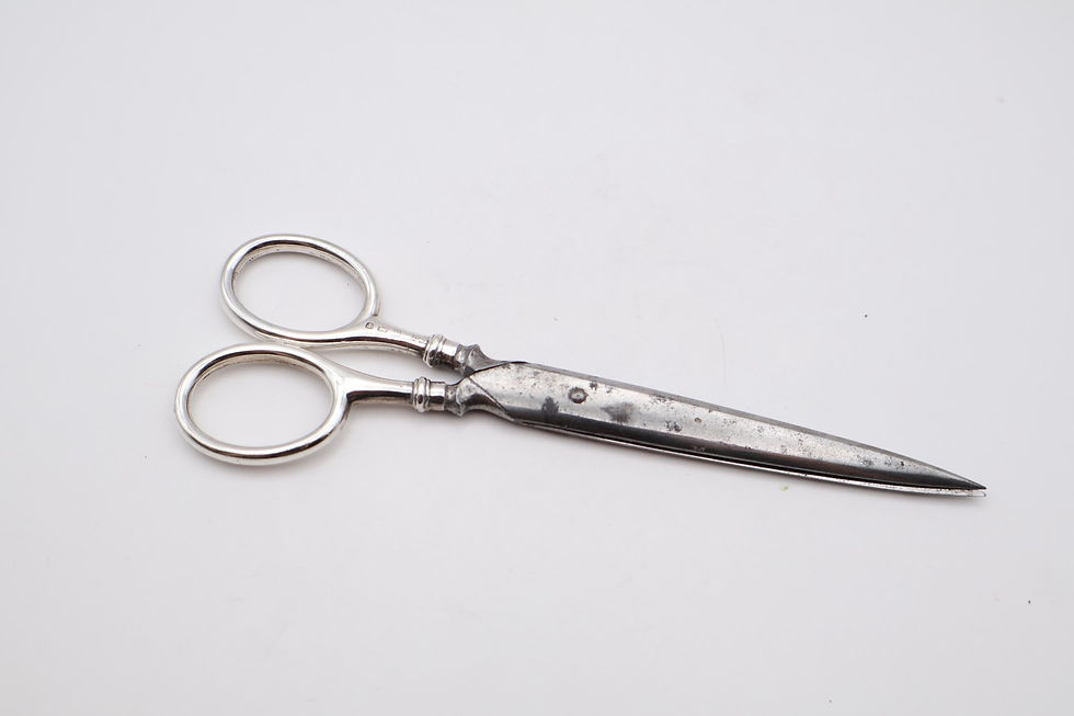 Thumbnail: Antique Sterling Silver Handled Scissors Hallmarked Birmingham 1912
