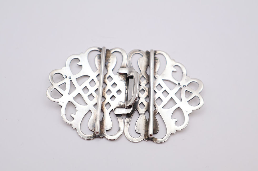 Thumbnail: Antique Sterling Silver Belt Buckle Hallmarked Birmingham 1901