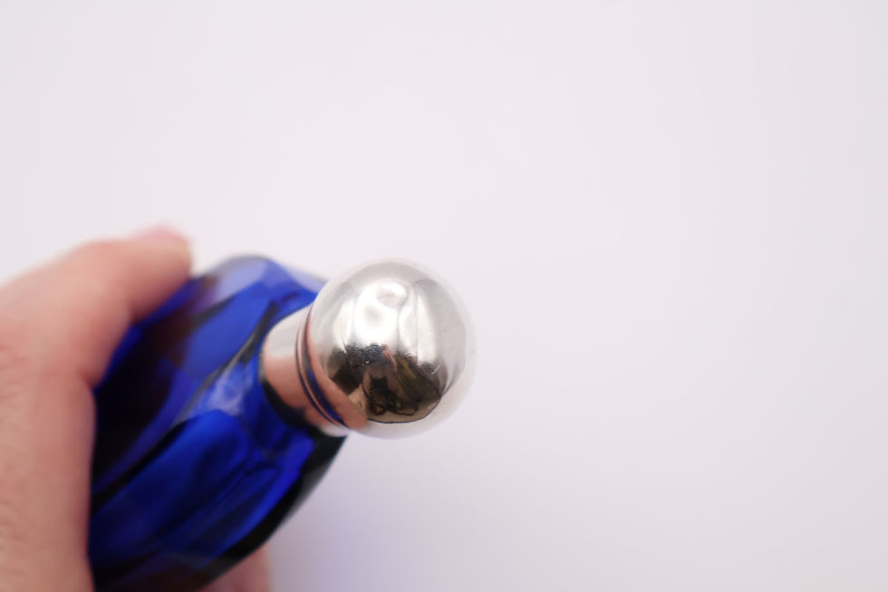 Thumbnail: Antique Silver Topped Large Glass Scent Bottle