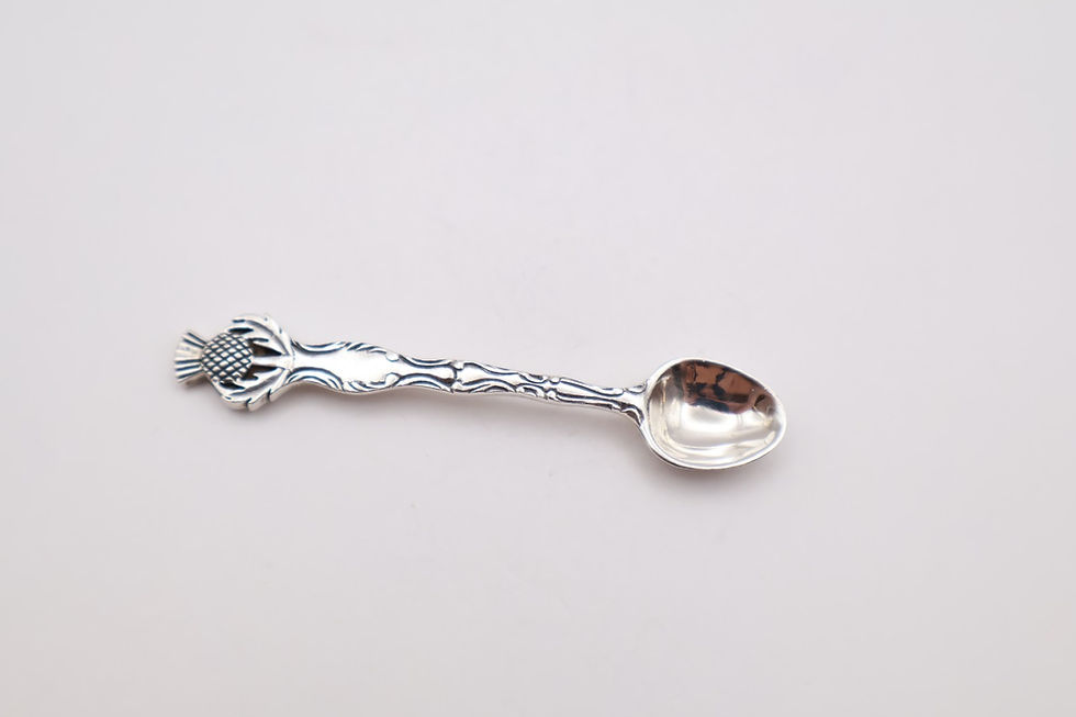 Thumbnail: Vintage Sterling Silver Salt Spoon Stamped Sterling