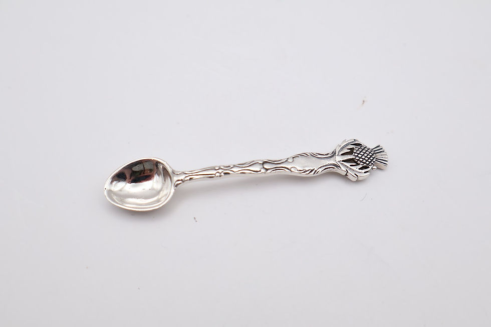 Thumbnail: Vintage Sterling Silver Salt Spoon Stamped Sterling