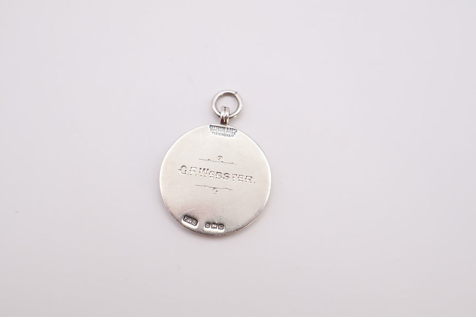 Thumbnail: Antique Silver Enamel Watch Fob Chain Pendant Hallmarked Birmingham 1927