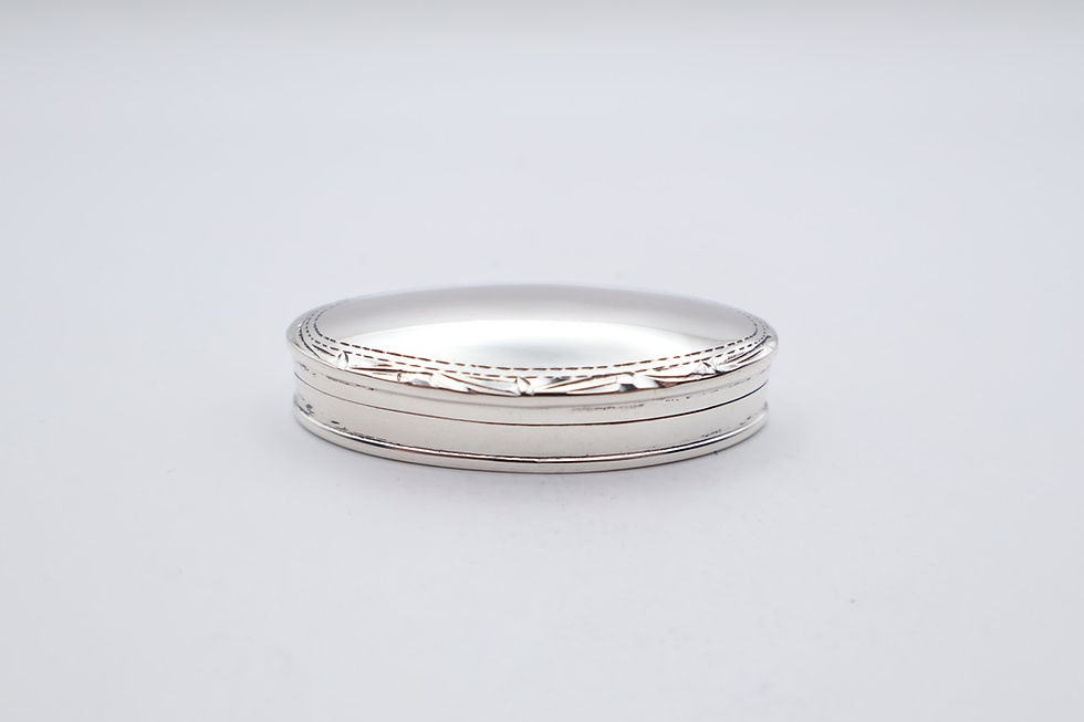 Thumbnail: Vintage Sterling Silver Oval Pill Pot Hallmarked Import London 1998