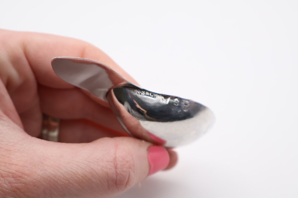Thumbnail: Antique Georgian Sterling Silver Caddy Spoon Hallmarked Sheffield 1803
