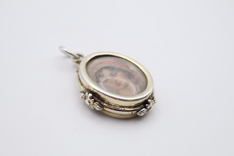 Thumbnail: Quality Antique Victorian Silver Photograph Locket Pendant