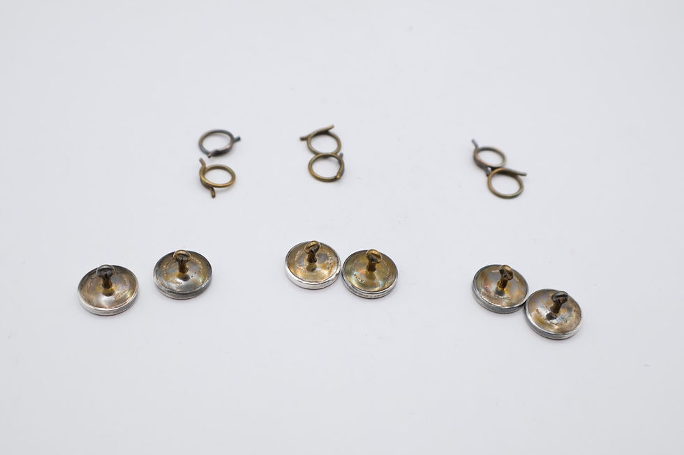 Thumbnail: Antique Boxed Silver Rim Mother of Pearl Button Set