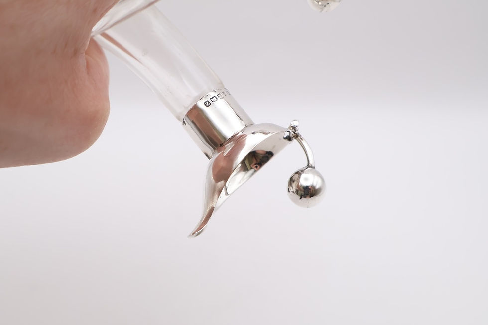 Thumbnail: Antique Silver Topped Oil & Vinegar Pourer Hallmarked Birmingham 1924