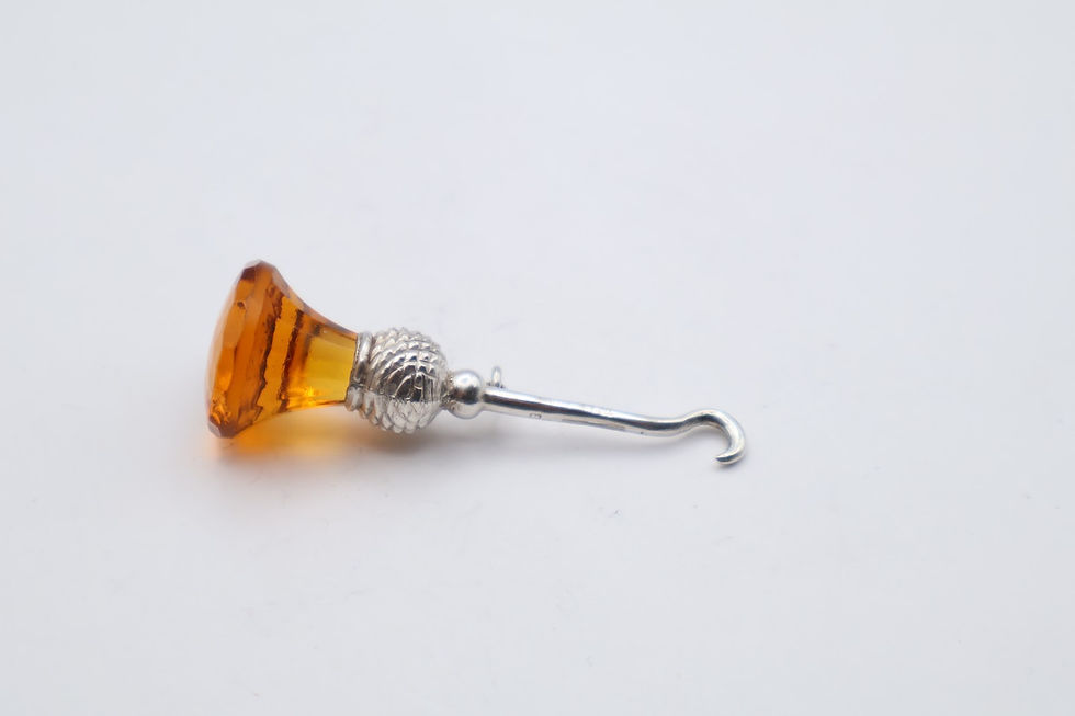 Thumbnail: Delightful Antique Silver Miniature Chatelain Button Hook Birmingham 1915