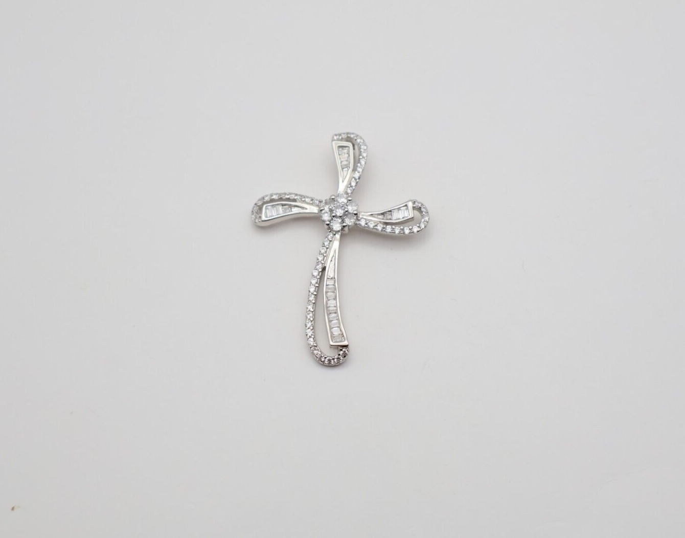 Silver Crucifix Cross Pendant Stamped 925