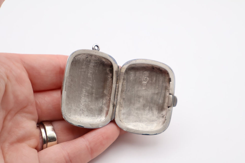 Thumbnail: Antique Victorian Sterling Silver Box with Loop Hallmarked Birmingham 1885