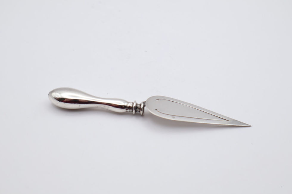 Thumbnail: Antique Sterling Silver Large Trowel Bookmark Stamped Silver