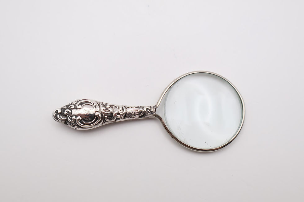 Thumbnail: Antique Silver Handled Small Magnifying Glass