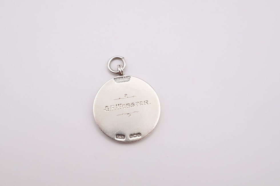Thumbnail: Antique Silver Enamel Watch Fob Chain Pendant Hallmarked Birmingham 1927