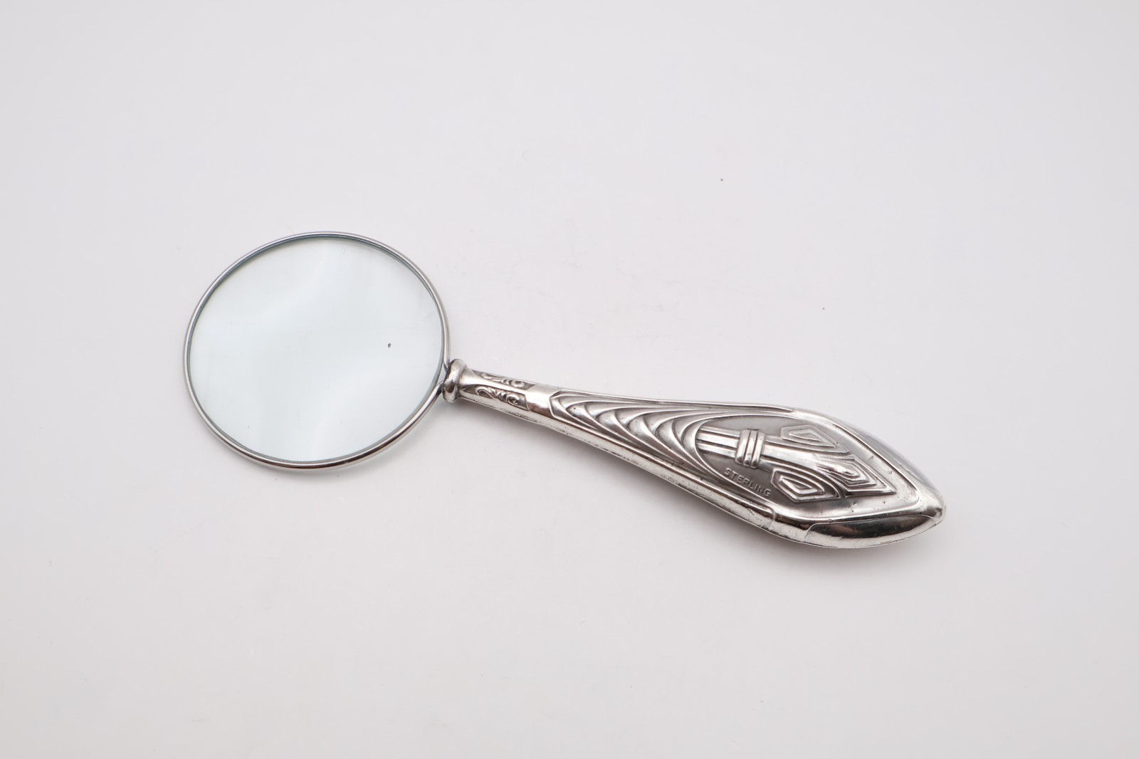 Delightful Antique Silver Handled Magnifying Glass Stamped Sterling