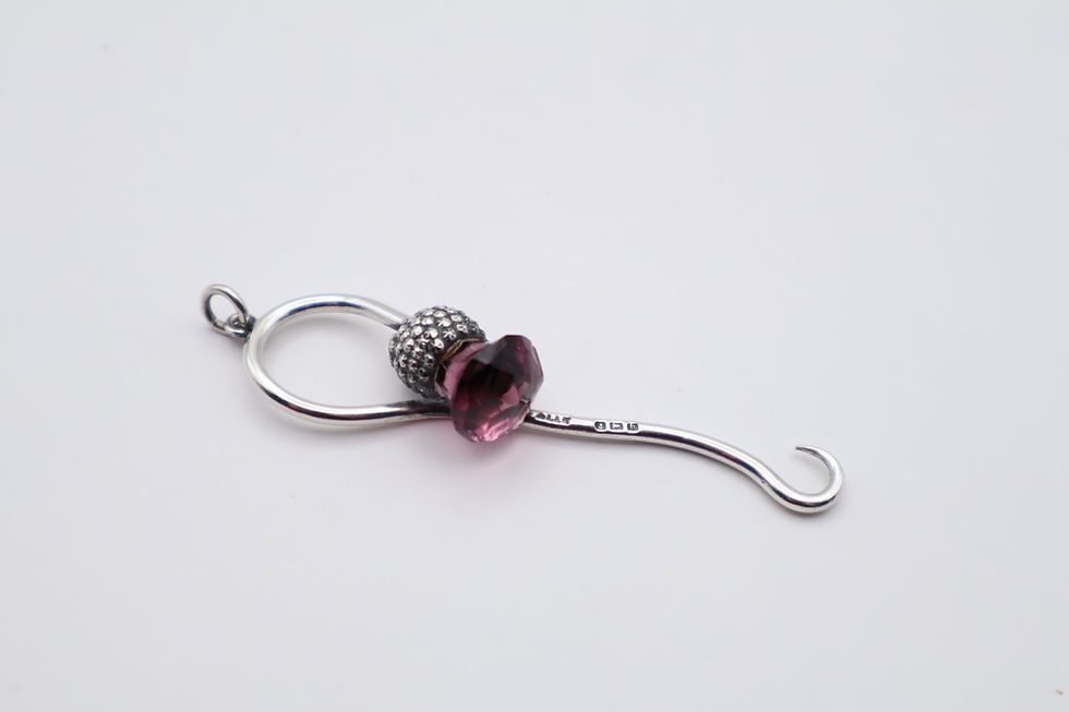 Thumbnail: Delightful Antique Silver Miniature Chatelain Button Hook Birmingham 1907