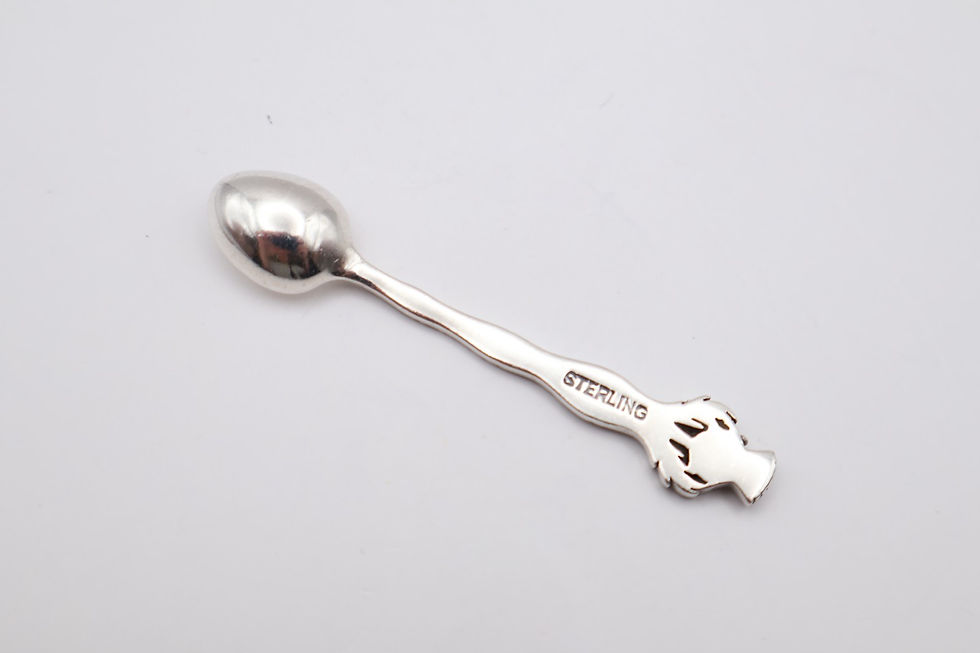 Thumbnail: Vintage Sterling Silver Salt Spoon Stamped Sterling