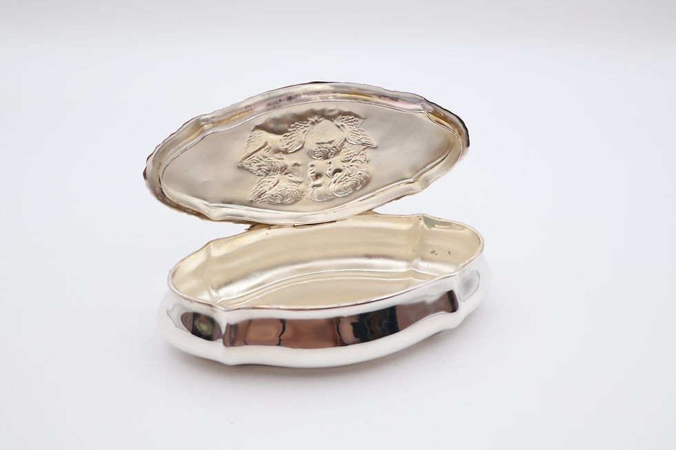 Thumbnail: Antique Victorian Solid Silver Cherub Trinket Jewellery Box Birmingham 1898