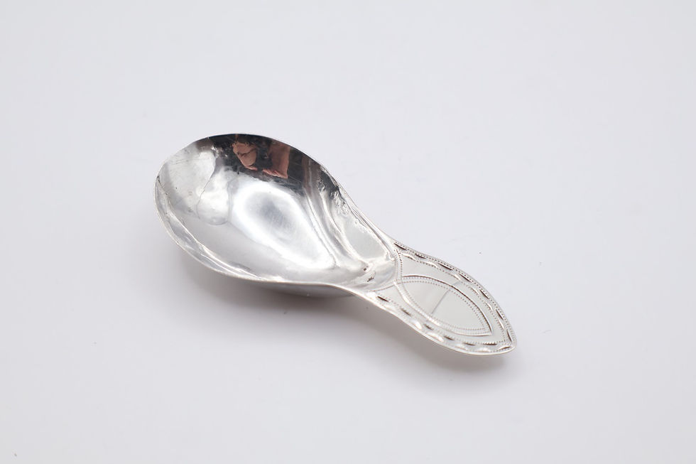 Thumbnail: Antique Georgian Sterling Silver Caddy Spoon Hallmarked Sheffield 1803