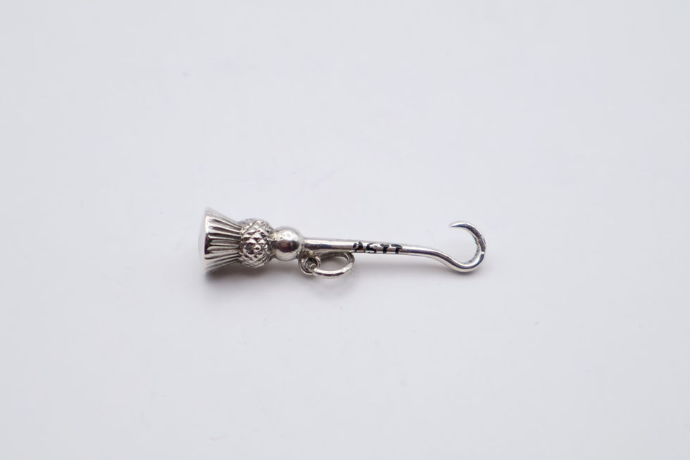 Thumbnail: Delightful Antique Silver Miniature Chatelain Button Hook Hallmarked