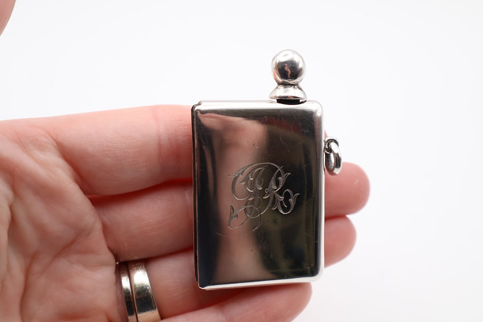 Thumbnail: Rare Antique Sterling Silver Vesta with reusable Match Hallmarked