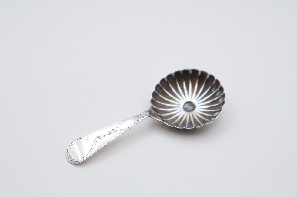 Thumbnail: Antique Georgian Sterling Silver Caddy Spoon Hallmarked Birmingham 1798