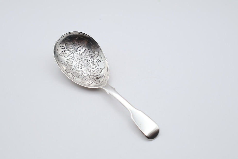 Thumbnail: Antique Victorian Sterling Silver Caddy Spoon Hallmarked London 1855