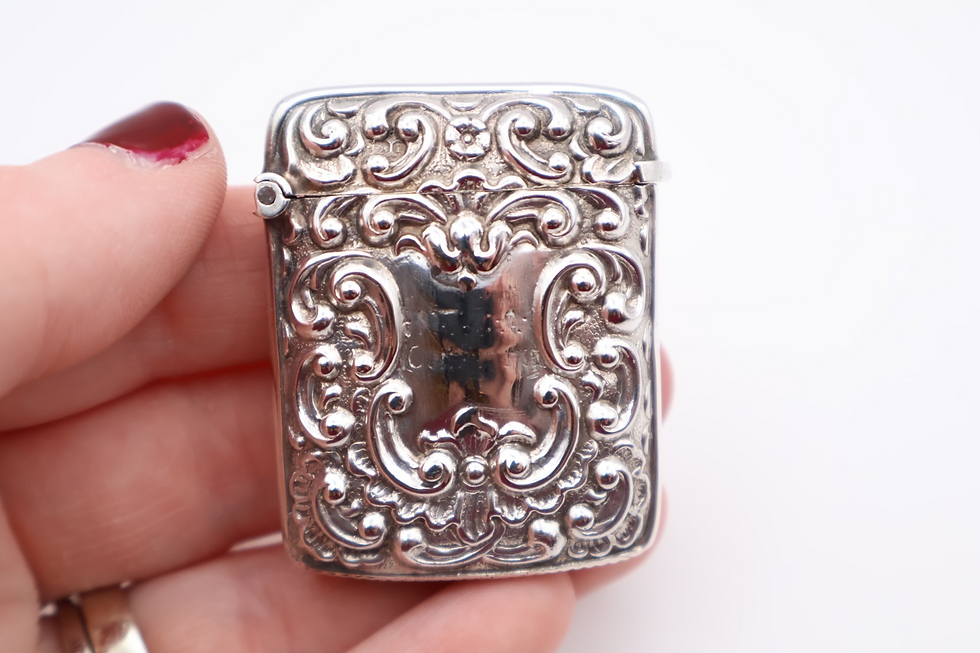 Thumbnail: Antique Sterling Silver Vesta Case Hallmarked Birmingham 1908