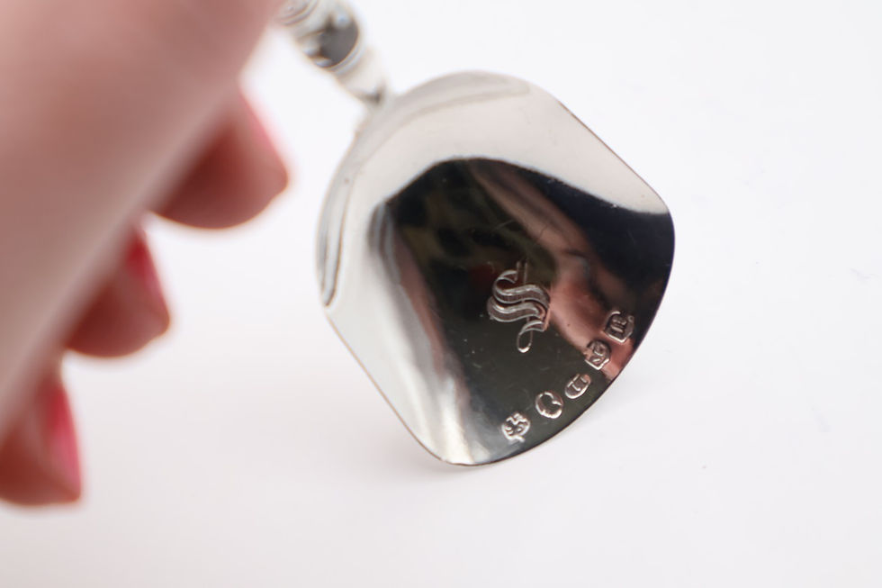 Thumbnail: Antique Victorian Sterling Silver Caddy Spoon Hallmarked Birmingham 1827