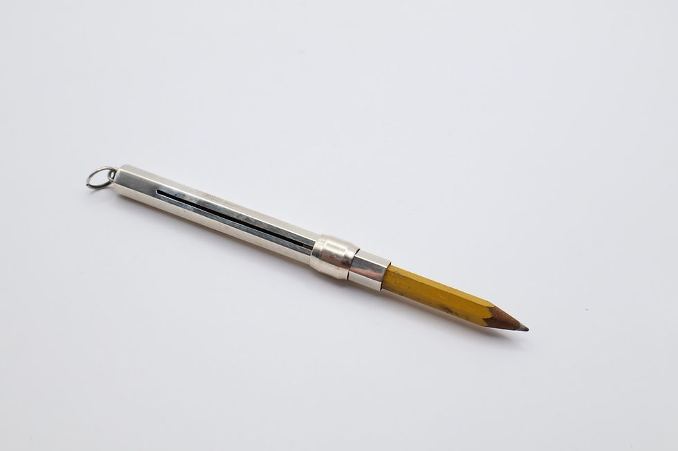 Thumbnail: Vintage Sterling Silver Pencil Holder Case Stamped 925