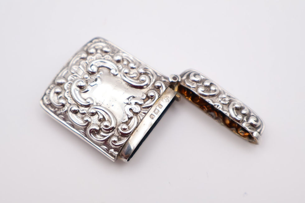 Thumbnail: Antique Sterling Silver Vesta Case Hallmarked Birmingham 1908