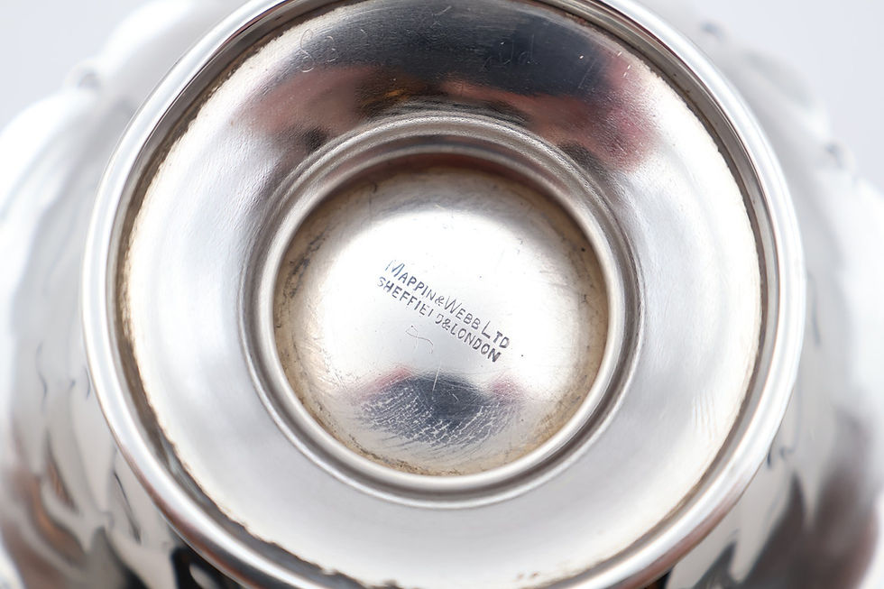 Thumbnail: Vintage Sterling Silver Pedestal Bon Bon Dish Fish Scale Design Sheffield 1942