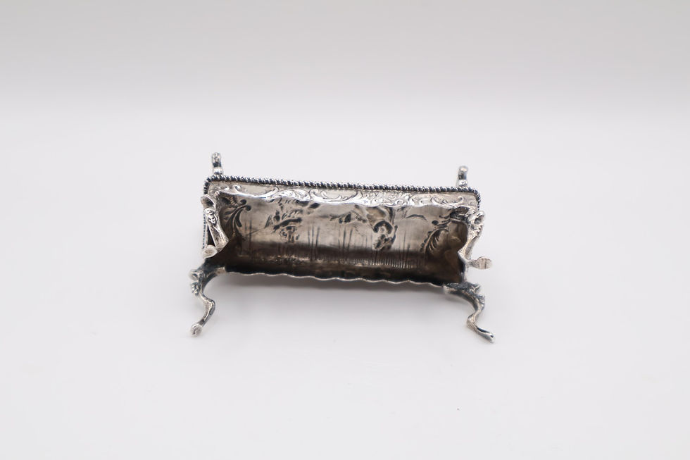 Thumbnail: Delightful Antique Continental Silver Sofa Figurine Hallmarked 800 Grade