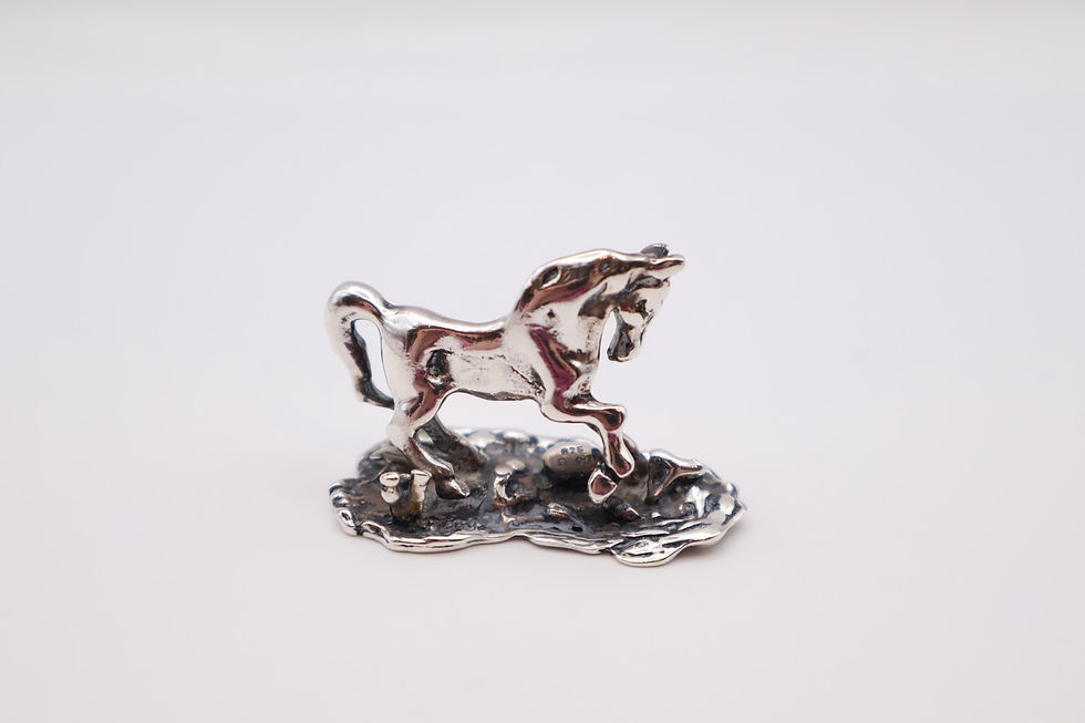 Thumbnail: Vintage Sterling Silver Horse Figurine Stamped 925